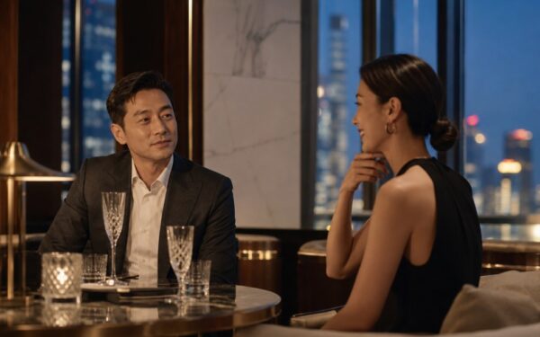 상류층 소개팅이 이뤄지는 심사제 클럽의 3단계 구조를 정리한 카드