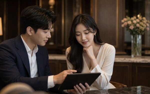 인증 소개팅 어플에서 인증된 프로필이 한 명에게만 열리는 4단계 구조 카드